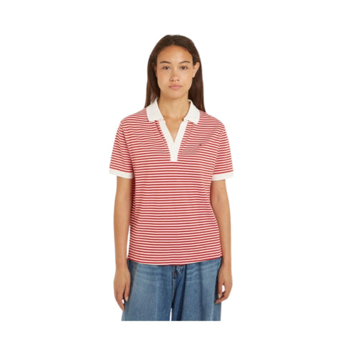 Tommy Hilfiger Polo Polo Donna a righe orizzontali Rosso P24-TOMMY HILFIGERWW0WW41286-03O-XS - Francavilla Moda