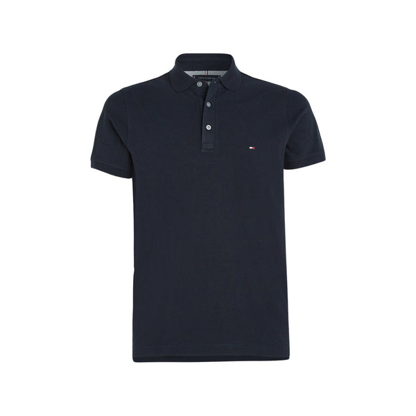 TOMMY HILFIGER Polo Polo Uomo slim a tinta unita Blu - Francavilla Moda