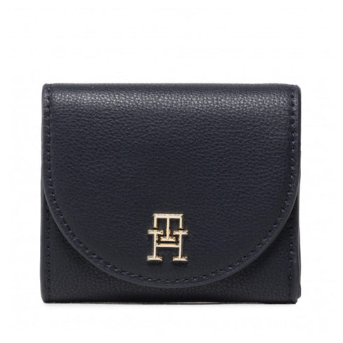 Portafoglio Donna mini con logo metallico Blu TOMMY HILFIGER- Francavilla Moda