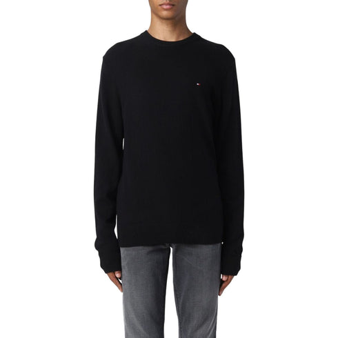 Pullover a girocollo con logo brand Nero TOMMY HILFIGER- Francavilla Moda
