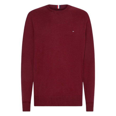 Pullover a girocollo con logo brand Bordeaux TOMMY HILFIGER- Francavilla Moda