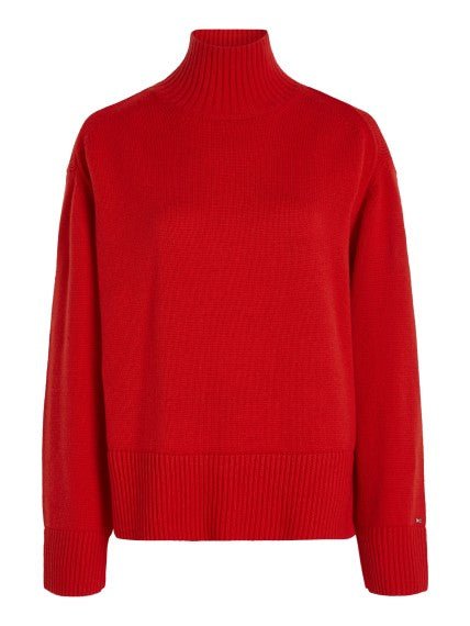 Pullover Donna con collo alto Rosso Tommy Hilfiger- Francavilla Moda