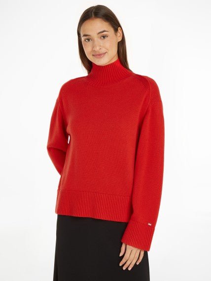 Pullover Donna con collo alto Rosso Tommy Hilfiger- Francavilla Moda