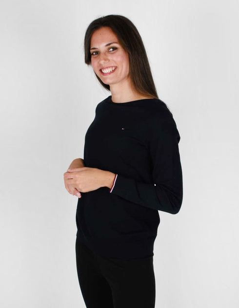 Pullover Donna con scollo a barca Blu TOMMY HILFIGER- Francavilla Moda