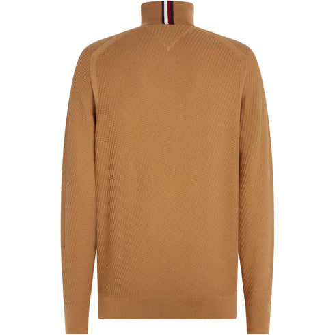 Pullover Uomo collo alto in cotone Kaki Tommy Hilfiger- Francavilla Moda