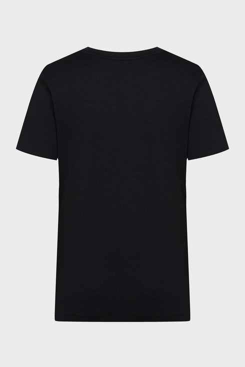 Tommy Hilfiger T-shirt mm T-shirt Donna con scritta a contrasto Nero - Francavilla Moda