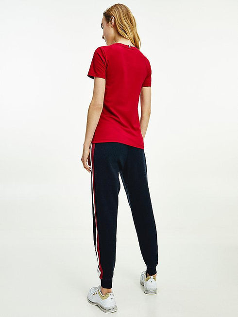 T-Shirt Donna WW26739 con scollatura tonda Bordeaux TOMMY HILFIGER- Francavilla Moda