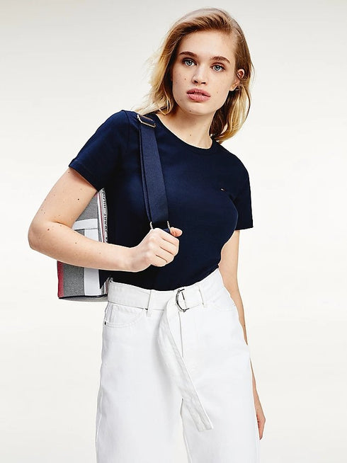 T-Shirt Donna WW26739 con scollatura tonda Blu TOMMY HILFIGER- Francavilla Moda