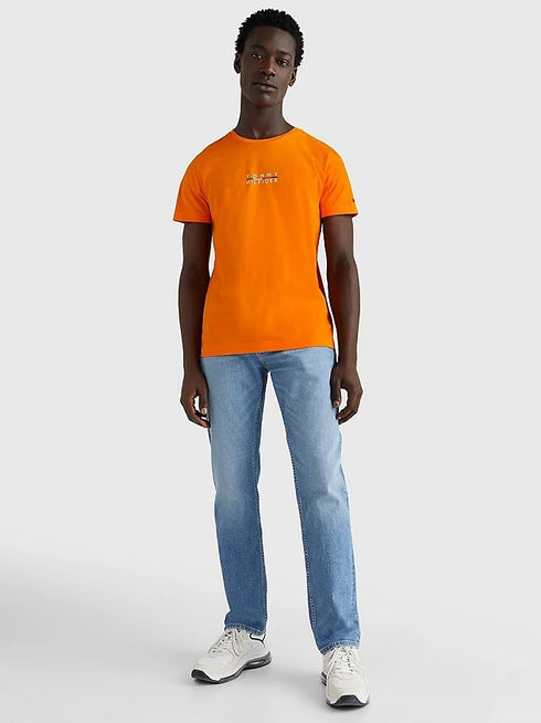 T-shirt Uomo a girocollo in cotone Arancio TOMMY HILFIGER- Francavilla Moda
