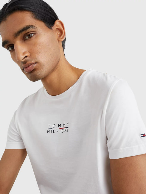 T-shirt Uomo a girocollo in cotone Bianco TOMMY HILFIGER- Francavilla Moda