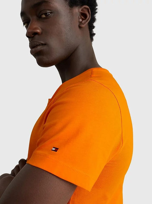 T-shirt Uomo a girocollo in cotone Arancio TOMMY HILFIGER- Francavilla Moda