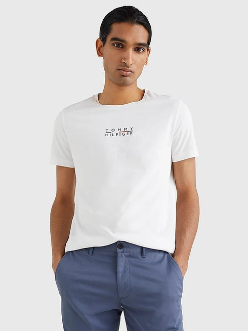 T-shirt Uomo a girocollo in cotone Bianco TOMMY HILFIGER- Francavilla Moda