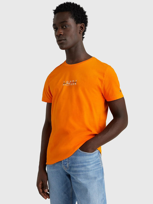 T-shirt Uomo a girocollo in cotone Arancio TOMMY HILFIGER- Francavilla Moda