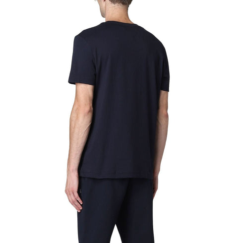 T-shirt Uomo con inserto a V e logo Blu TOMMY HILFIGER- Francavilla Moda