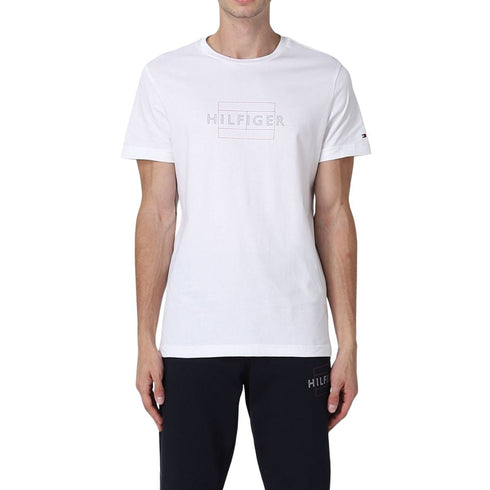 T-shirt Uomo con inserto a V e logo Bianco TOMMY HILFIGER- Francavilla Moda
