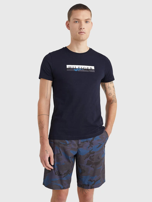 T-shirt Uomo con inserto camouflage Blu TOMMY HILFIGER- Francavilla Moda