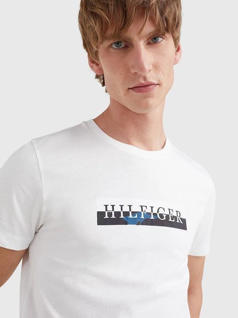 T-shirt Uomo con inserto camouflage Bianco TOMMY HILFIGER- Francavilla Moda