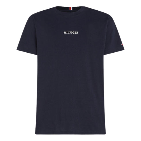 T-shirt Uomo con logo ricamato sul petto Blu Tommy Hilfiger- Francavilla Moda