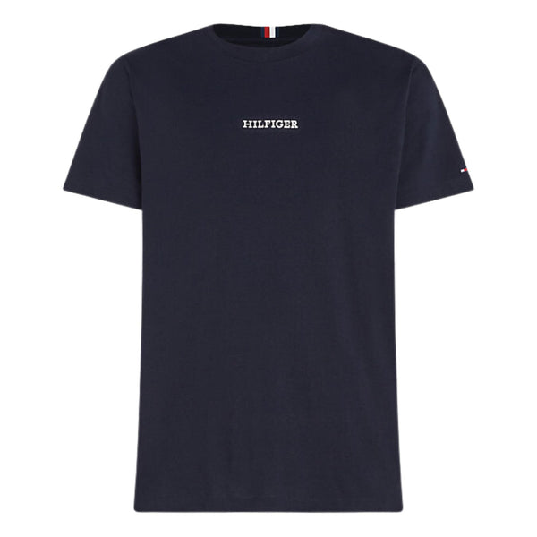 T-shirt Uomo con logo ricamato sul petto Blu Tommy Hilfiger- Francavilla Moda
