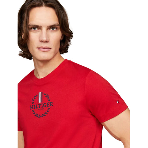 Tommy Hilfiger T-shirt T-shirt Uomo con logo stemma Rosso P24-TOMMY HILFIGERMW34388-XLG-S - Francavilla Moda