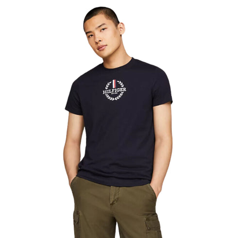 Tommy Hilfiger T-shirt T-shirt Uomo con logo stemma Blu P24-TOMMY HILFIGERMW34388-DW5-S - Francavilla Moda
