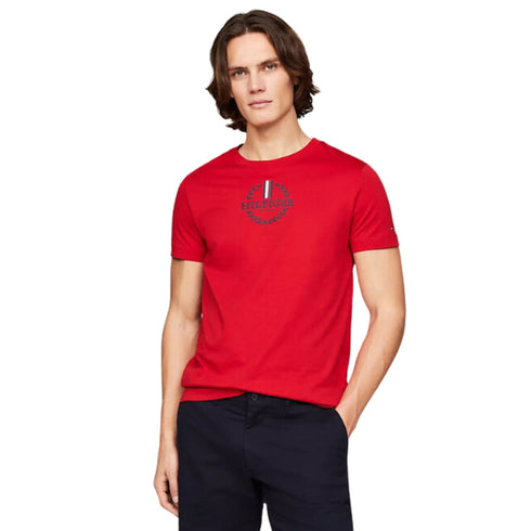 Tommy Hilfiger T-shirt T-shirt Uomo con logo stemma Rosso P24-TOMMY HILFIGERMW34388-XLG-S - Francavilla Moda