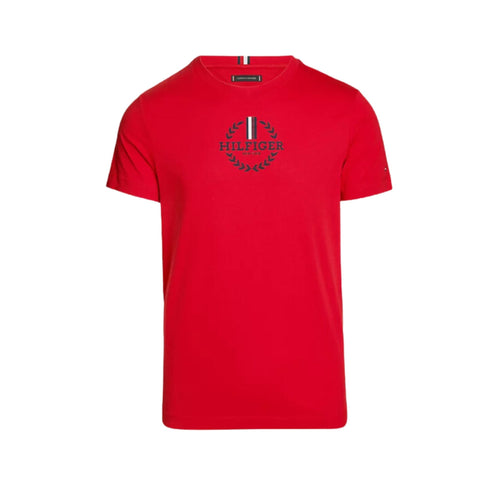 Tommy Hilfiger T-shirt T-shirt Uomo con logo stemma Rosso P24-TOMMY HILFIGERMW34388-XLG-S - Francavilla Moda