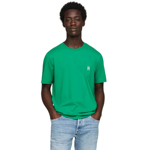 Tommy Hilfiger T-shirt T-shirt Uomo con monogram TH ricamato Verde P24-TOMMY HILFIGERMW33987-L4B-S - Francavilla Moda
