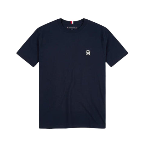 Tommy Hilfiger T-shirt T-shirt Uomo con monogram TH ricamato Blu - Francavilla Moda