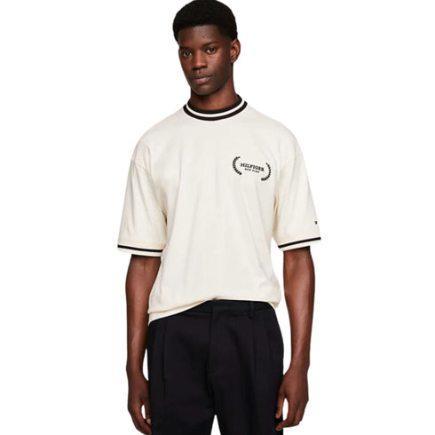 Tommy Hilfiger T-Shirt T-shirt Uomo con righe a contrasto Burro - Francavilla Moda