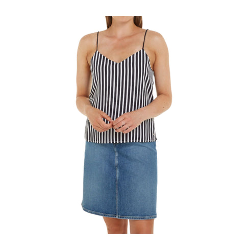 TOMMY HILFIGER Top Top Donna con motivo a righe Blu - Francavilla Moda