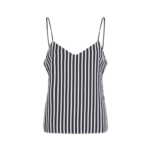 TOMMY HILFIGER Top Top Donna con motivo a righe Blu - Francavilla Moda
