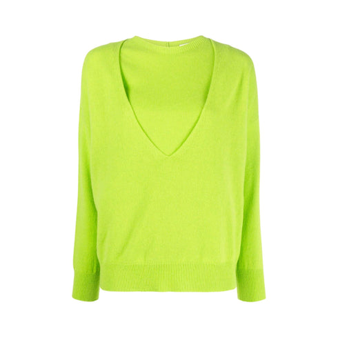 Maglia Donna scollo V in puro cashmere Limone Vanisè- Francavilla Moda