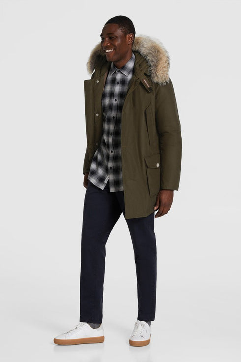 Arctic Parka DF Uomo con pelliccia removibile Verde Woolrich- Francavilla Moda