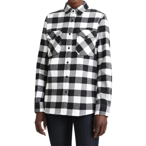 Camicia Donna Check Buffalo Nero WOOLRICH- Francavilla Moda