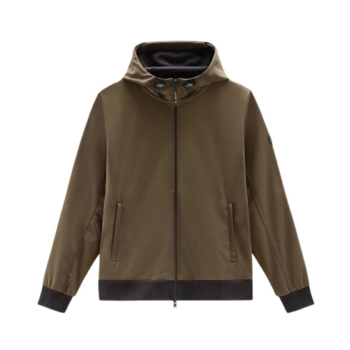 Giubbino Uomo in tessuto Softshell Verde WOOLRICH- Francavilla Moda