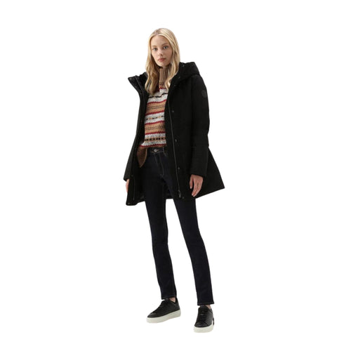 Woolrich Parka medio Parka Donna Boulder Nero - Francavilla Moda