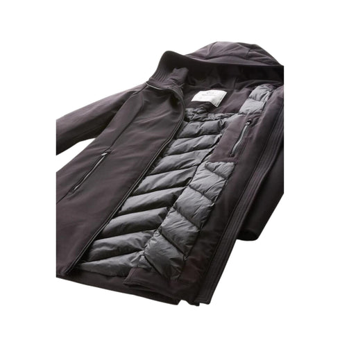 Woolrich Parka lungo Parka Donna Firth con logo gommato Nero - Francavilla Moda