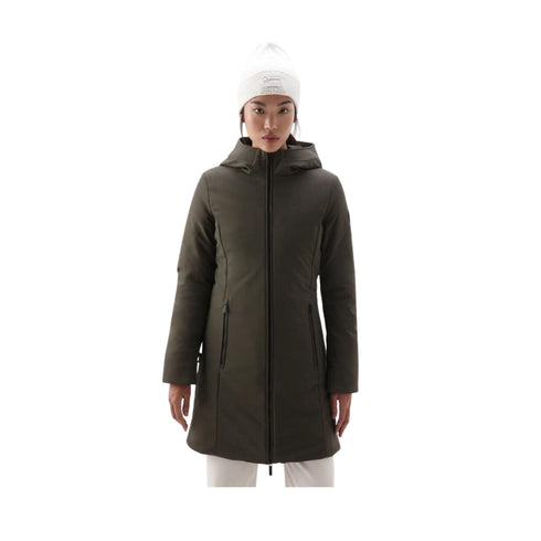 Woolrich Parka lungo Parka Donna Firth con logo gommato Militare A23-WOOLRICHCFWWOU0889FRUT3496-614-S - Francavilla Moda