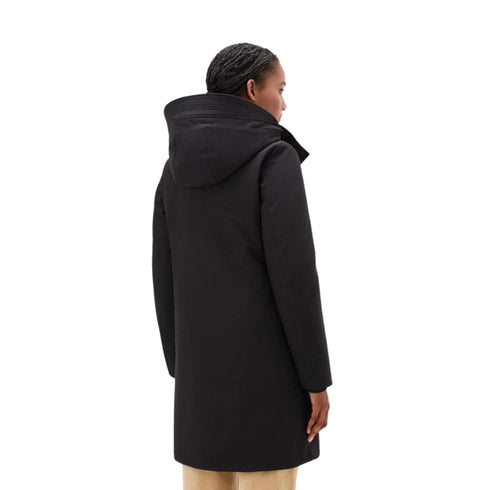 Woolrich Parka lungo Parka Donna lungo con cappuccio Firth Nero - Francavilla Moda