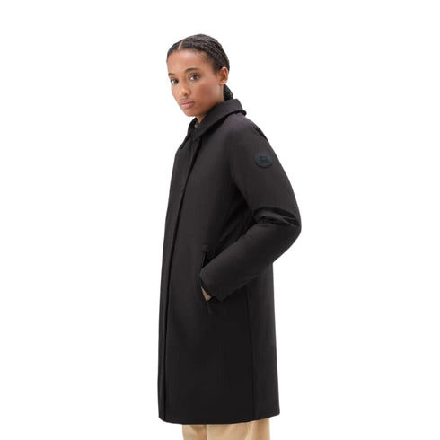 Woolrich Parka lungo Parka Donna lungo con cappuccio Firth Nero - Francavilla Moda