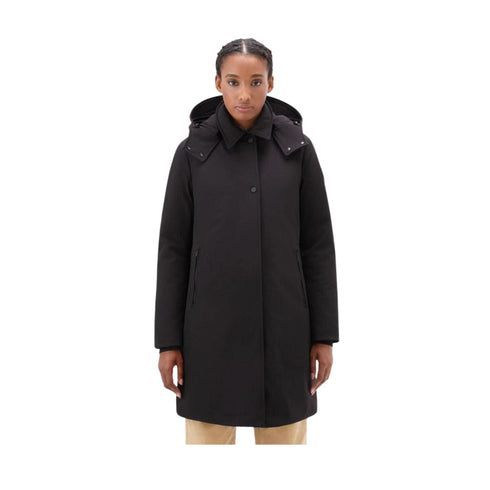 Woolrich Parka lungo Parka Donna lungo con cappuccio Firth Nero - Francavilla Moda