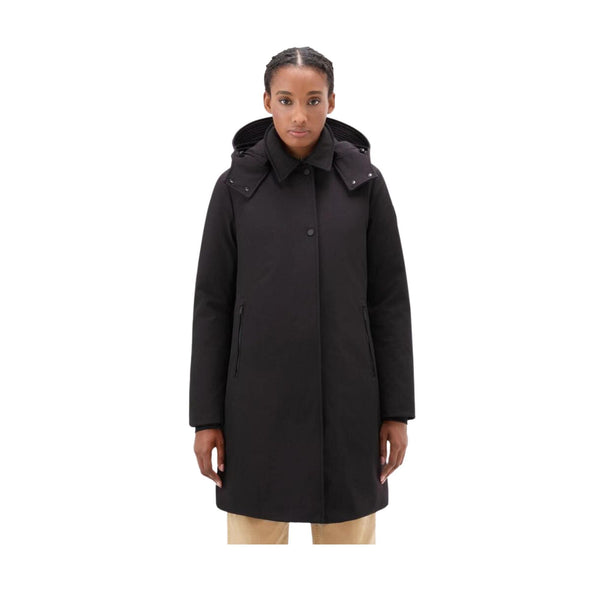 Woolrich Parka lungo Parka Donna lungo con cappuccio Firth Nero - Francavilla Moda