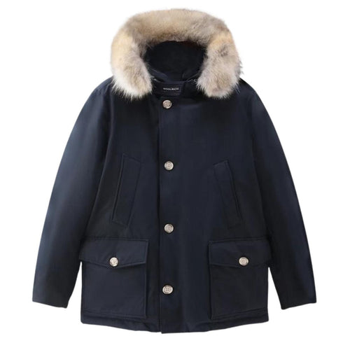 Parka Uomo Arctic Anorak con pelliccia e tracolla interna Blu WOOLRICH- Francavilla Moda