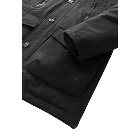Woolrich Parka lungo Parka Uomo lungo in tessuto Ramar Nero A23-WOOLRICHCFWOOU0866MRUT0001-BLK-S - Francavilla Moda