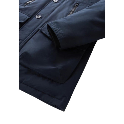 Woolrich Parka lungo Parka Uomo lungo in tessuto Ramar Blu A23-WOOLRICHCFWOOU0866MRUT0001-MLB-S - Francavilla Moda