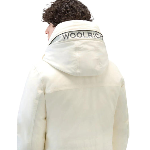 Parka Uomo lungo in tessuto Ramar Bianco Woolrich- Francavilla Moda