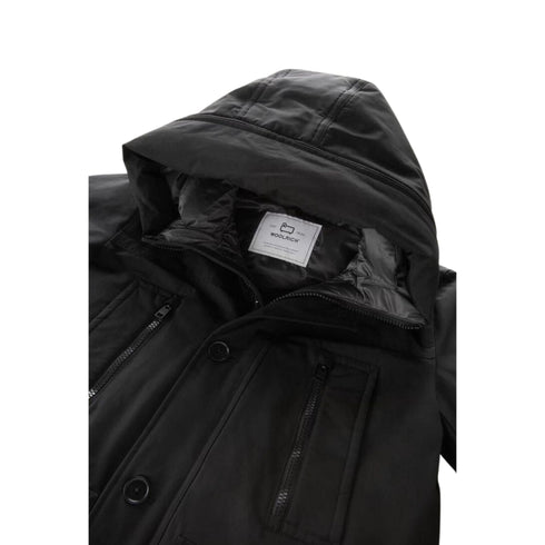 Woolrich Parka lungo Parka Uomo lungo in tessuto Ramar Nero A23-WOOLRICHCFWOOU0866MRUT0001-BLK-S - Francavilla Moda
