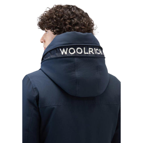 Woolrich Parka lungo Parka Uomo lungo in tessuto Ramar Blu A23-WOOLRICHCFWOOU0866MRUT0001-MLB-S - Francavilla Moda