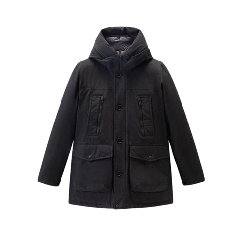 Woolrich Parka lungo Parka Uomo lungo in tessuto Ramar Nero A23-WOOLRICHCFWOOU0866MRUT0001-BLK-S - Francavilla Moda